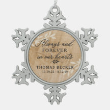 Always & Forever Memorial Snowflake Photo Ornament