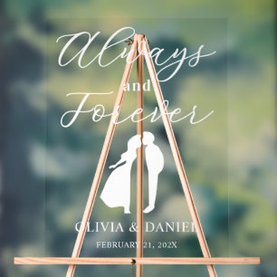 Always & Forever Minimal Elegant Wedding Welcome Acrylic Sign