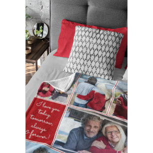 Always & Forever Modern 6 Photo Collage Fleece Blanket