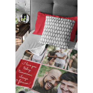 Always & Forever Modern 6 Photo Collage Fleece Blanket