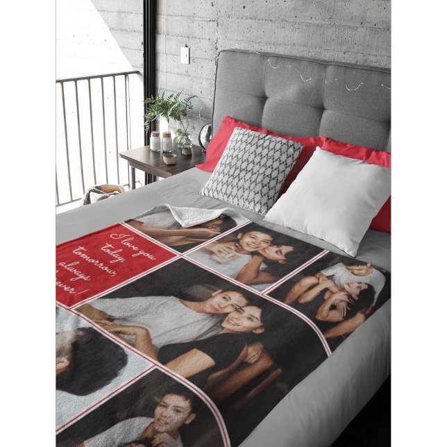 Always & Forever Modern 6 Photo Collage Fleece Blanket (Creator Uploaded)