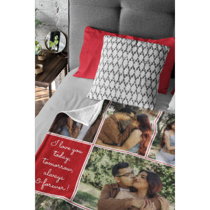 Always & Forever Modern 6 Photo Collage Fleece Blanket