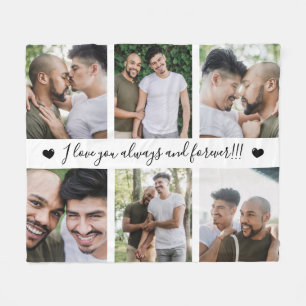 Always & Forever Modern 6 Photo Collage Fleece Blanket