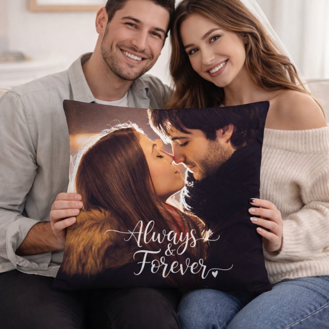 Always & Forever Personalized Photo Throw Pillow (Creator Uploaded)