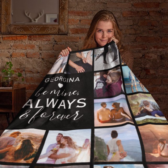 Always & Forever Picture Collage Fleece Blanket (Creator Uploaded)