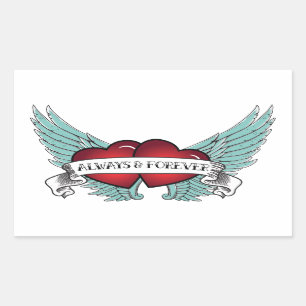 Always & Forever Rockabilly Winged Heart Sticker