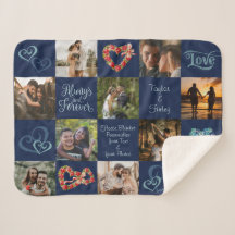 Always & Forever Romantic Heart Navy Custom Photo