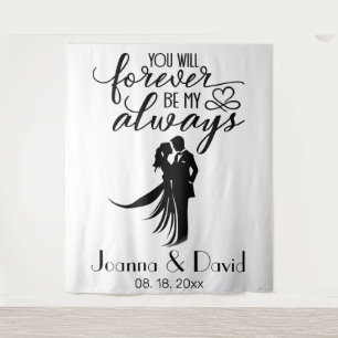 Always & Forever Silhouette Backdrop Tapestry