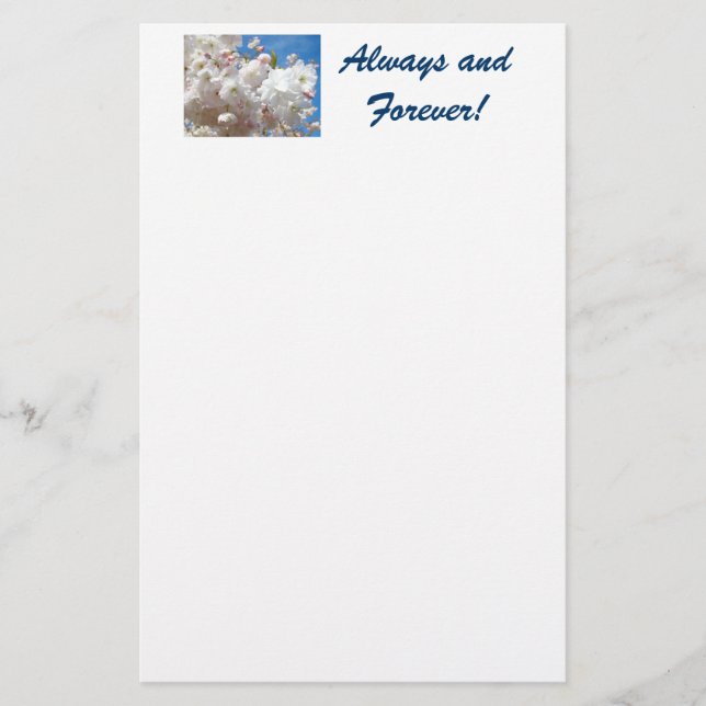 Always & Forever stationery Blue Sky Blossoms (Front)