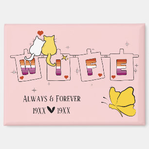 Always & Forever Sunset Lesbian Flag Wife Magnet