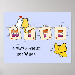 Always & Forever Sunset Lesbian Flag Wife Poster
