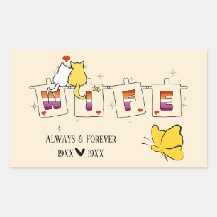 Always & Forever Sunset Lesbian Flag Wife Sticker