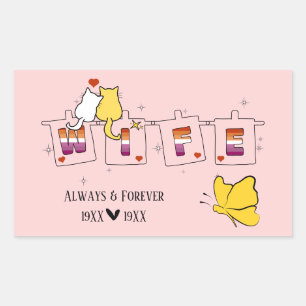 Always & Forever Sunset Lesbian Flag Wife Sticker