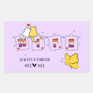 Always & Forever Sunset Lesbian Flag Wife Sticker