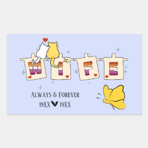 Always & Forever Sunset Lesbian Flag Wife Sticker