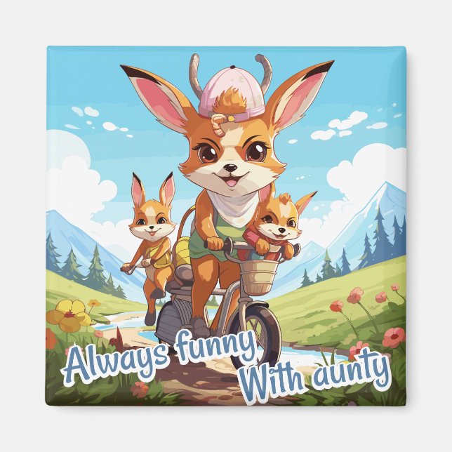 Always funny with aunty magnet (Front)