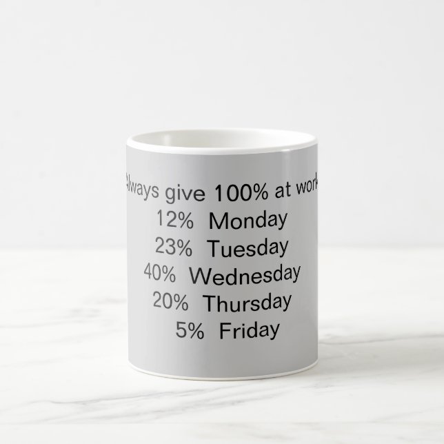 Always give 100% at work: coffee mug (Center)