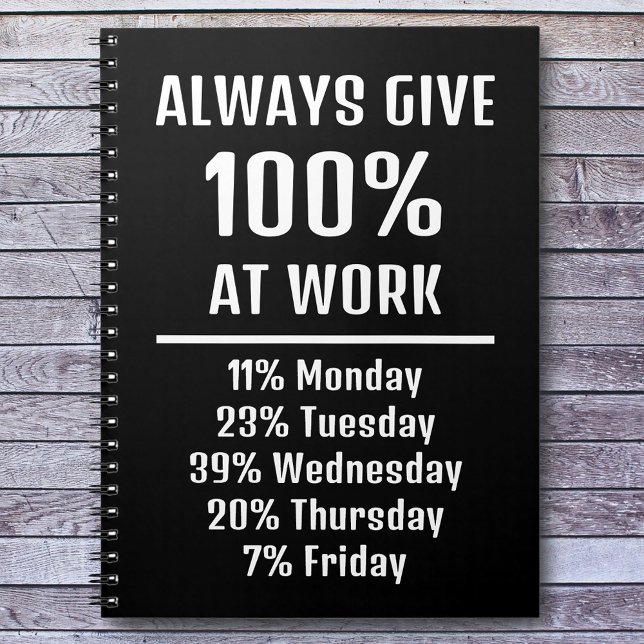 Always Give 100% at Work Sarcastic Funny Notebook (Creator Uploaded)