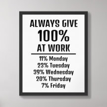 Always Give Funny Sarcastic Work Humour Poster