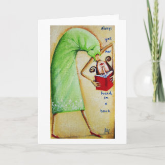 Always got her head in a book card