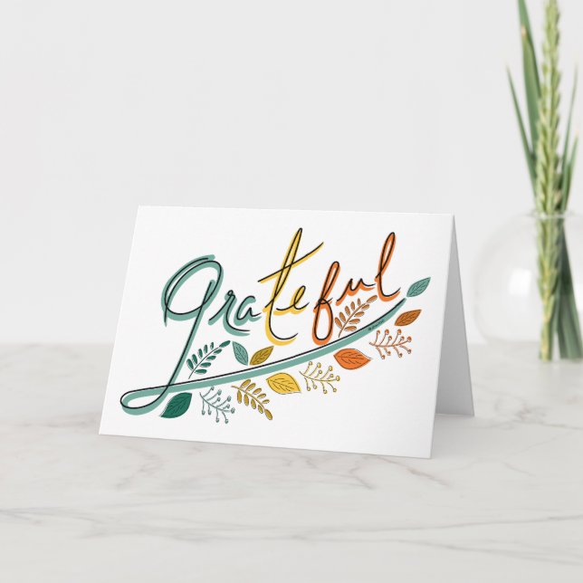 Always Grateful Thank You Card (Front)