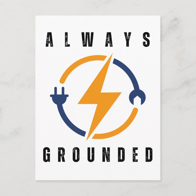 always grounded funny electrician postcard (Front)