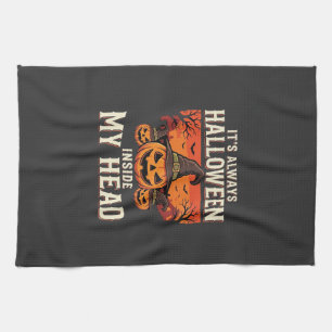 Always Halloween Pumpkin Witch Design_1 Kitchen Towel