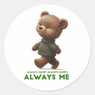 Always Happy and Positive Adorable Gift Classic Round Sticker