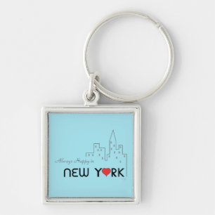 Always Happy in New York Keychain