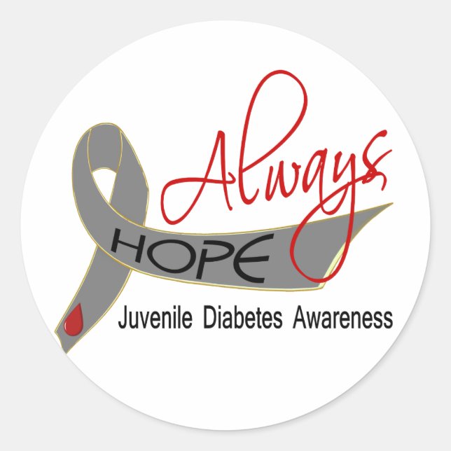 Always Hope Juvenile Diabetes Classic Round Sticker (Front)
