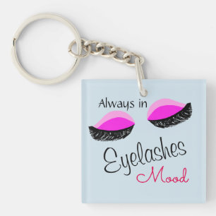 always in eyelashes mood tote bag keychain