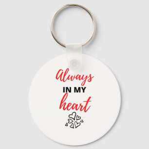 Always In My Heart Black Keychain