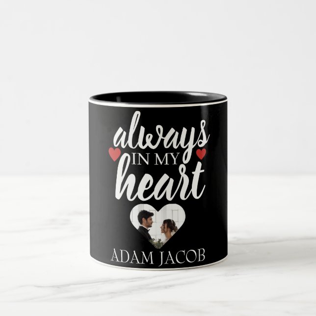 ALWAYS IN MY HEART, COUPLE CUSTOMIZE TEMPLATE Two-Tone COFFEE MUG (Center)