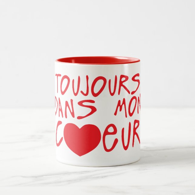 always in my heart quote Two-Tone coffee mug (Center)