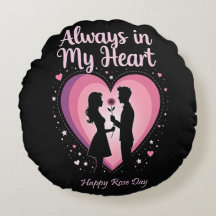 Always in My Heart Round Pillow Cover – Love and C