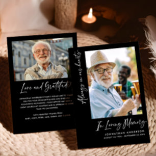 Always In Our Hearts 2-Photo Funeral/Memorial Thank You Card