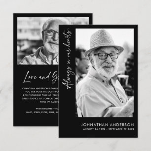 Always In Our Hearts 2-Photo Funeral/Memorial Thank You Card