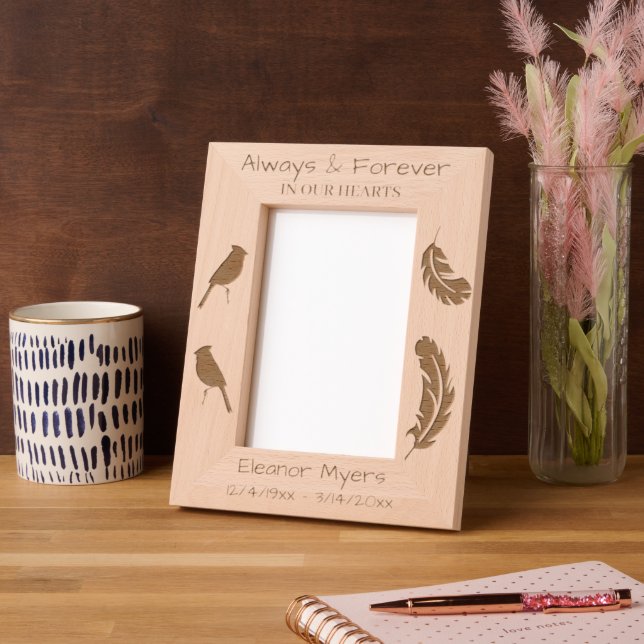 Always in Our Hearts | Cardinal Memorial  Etched Frames (Left)