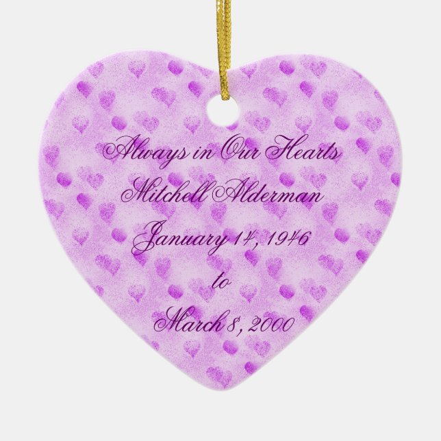 Always in Our Hearts Ornament (Front)