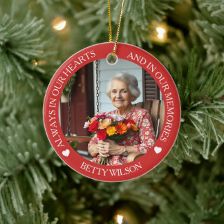 Always in our Hearts | Photo & Poem Cardinal Ceramic Ornament