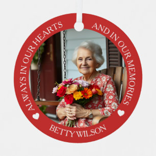 Always in our Hearts   Photo & Poem Cardinal Metal Ornament
