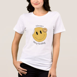 Always Keep Smiling T-Shirt - Cute Smiley Face  Tri-Blend Shirt