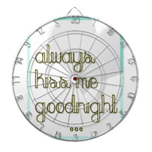 always kiss me goodnight blue yellow heart dartboard