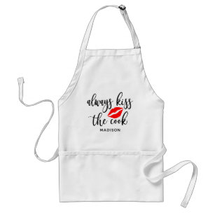 Always Kiss The Cook Personalized Name Standard Apron