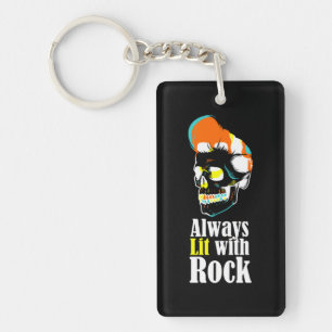 Always lit with rock keychain