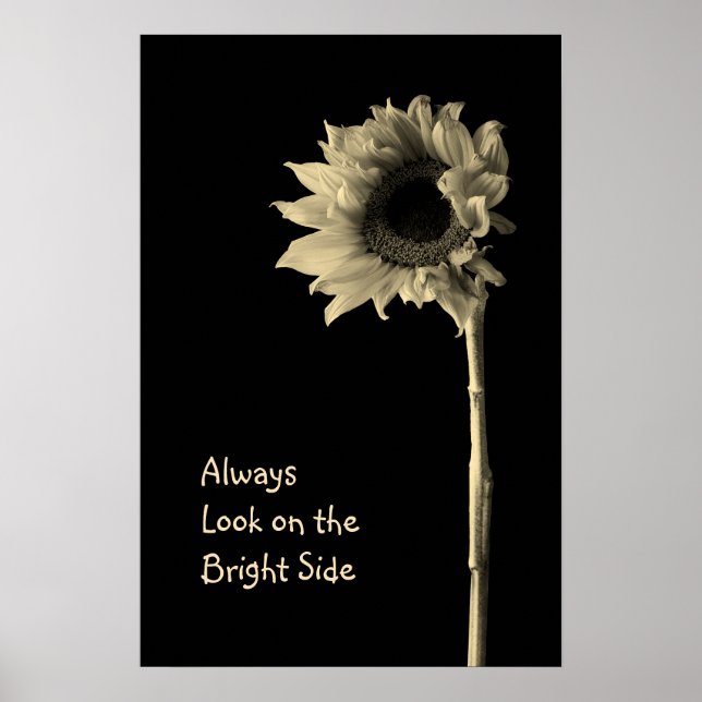 "Always Look on the Bright Side" Floral Portrait Poster (Front)
