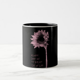 "Always Look on the Bright Side of Life" Sunflower Two-Tone Coffee Mug