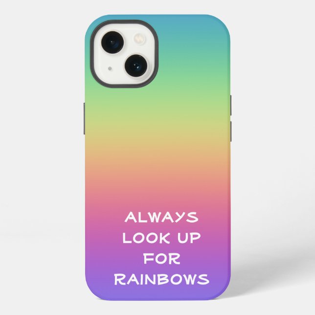 Always Look Up for Rainbows iPhone Case (Back)