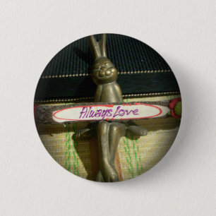 Always Love Inspirational Rabbit Art Print Design 2 Inch Round Button