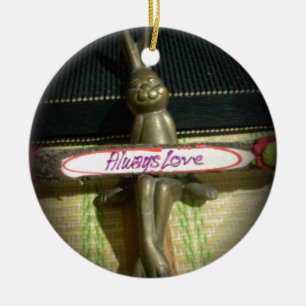 Always Love Inspirational Rabbit Art Print Design Ceramic Ornament